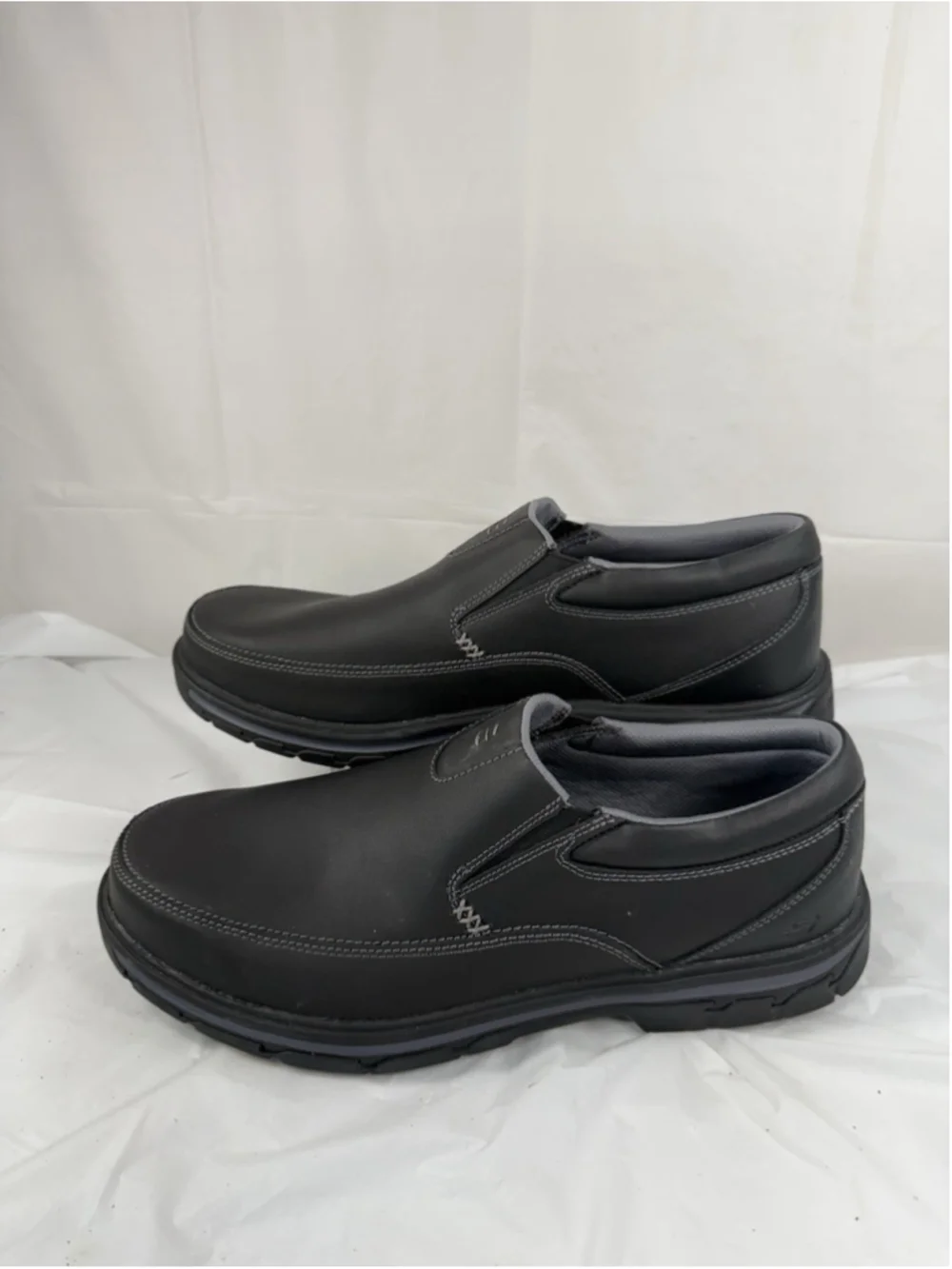 Skechers Men’s Segment The Search Memory Foam Leather Shoes 64261 Black Size 14